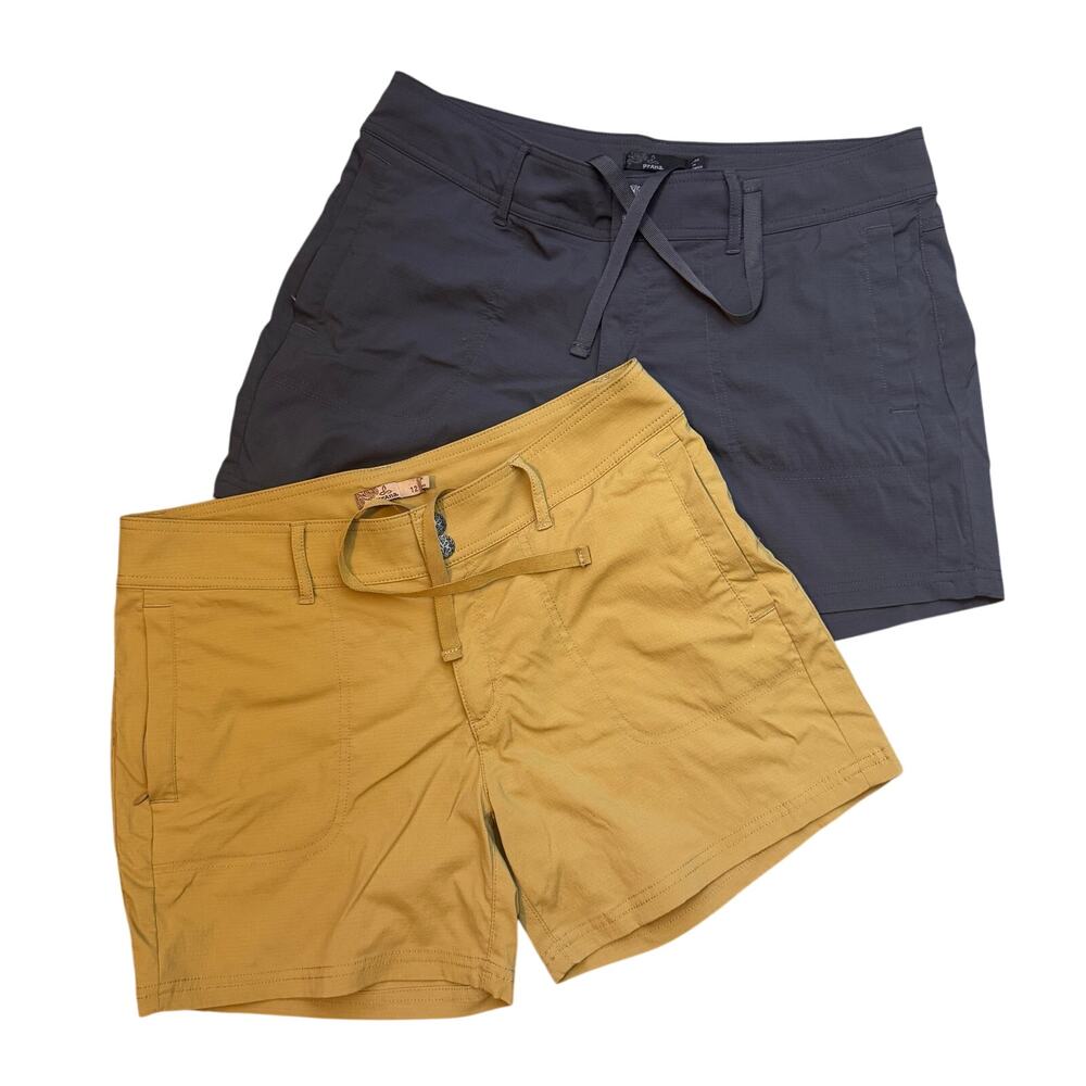 Prana Shorts Womens Sz 12 Athletic Ripstop Gorpcore Moisture Wicking Activewear